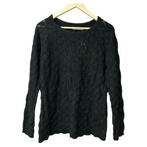 NWT Alfred Sung Diamond Jacquard Long Sleeve Sweater Size Large